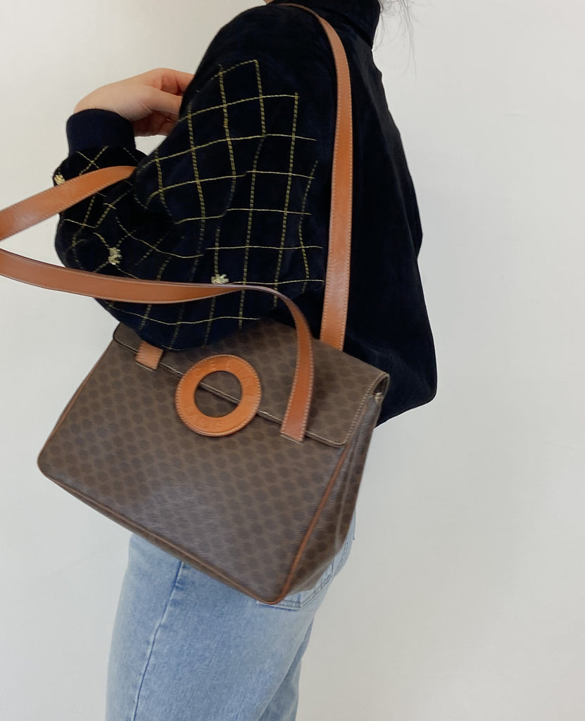 Vintage Celine Leather Logo Macadam Bag