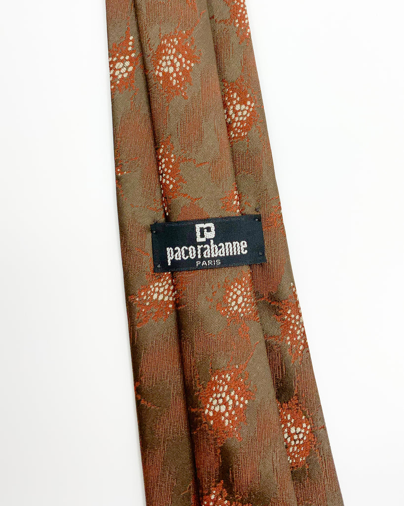 Vintage Paco Rabanne Spark Motif Pattern Jacquard Tie