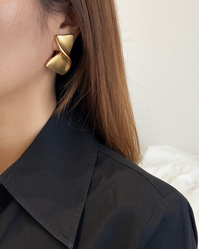 1980s Givenchy Brushed Twisted Earrings